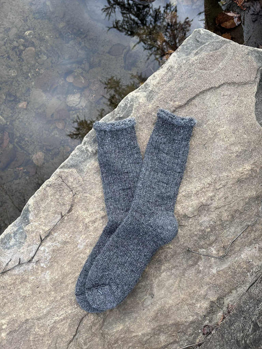 Charcoal Grey Alpaca Socks - Long