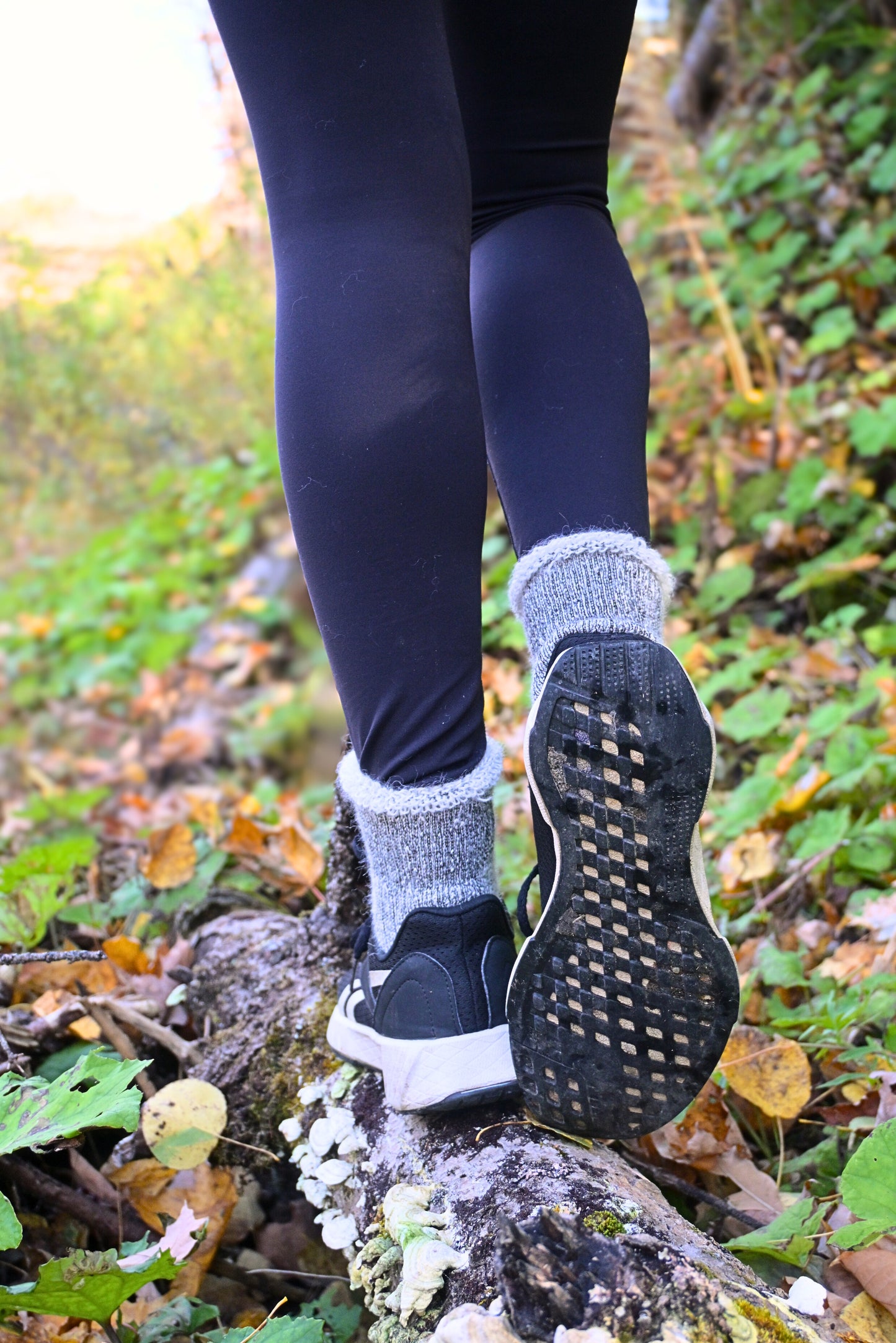 Chaussettes grises courtes en alpaga