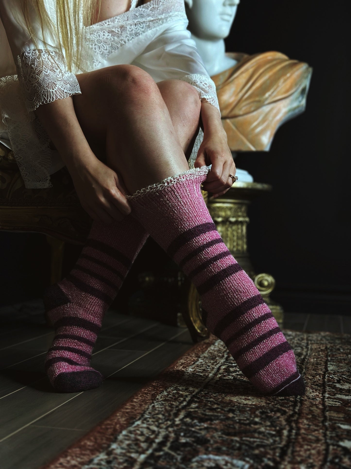 Pink Alpaca Socks - Long