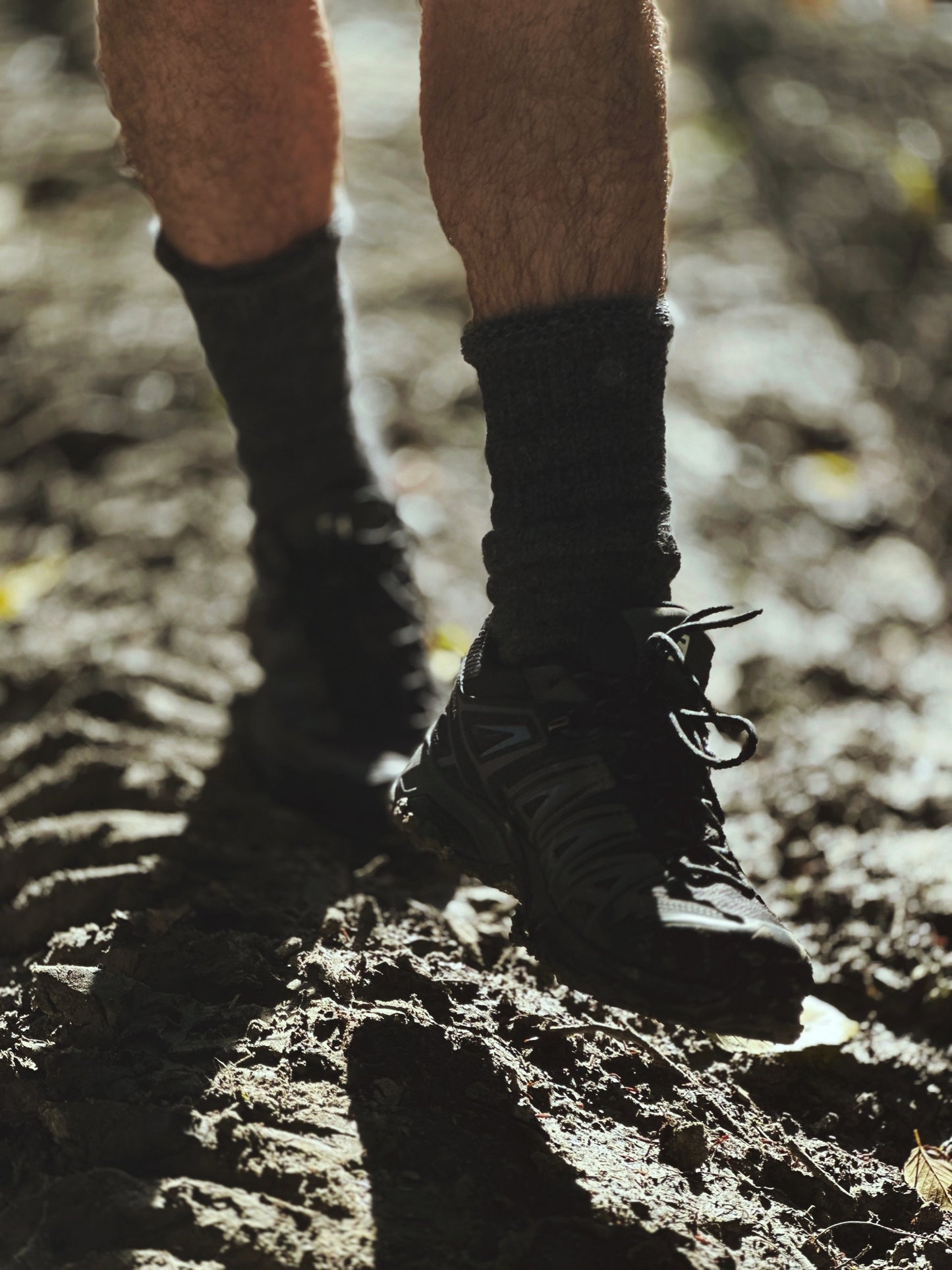 *LARGER size (Men) : Charcoal Grey Alpaca Socks - Long
