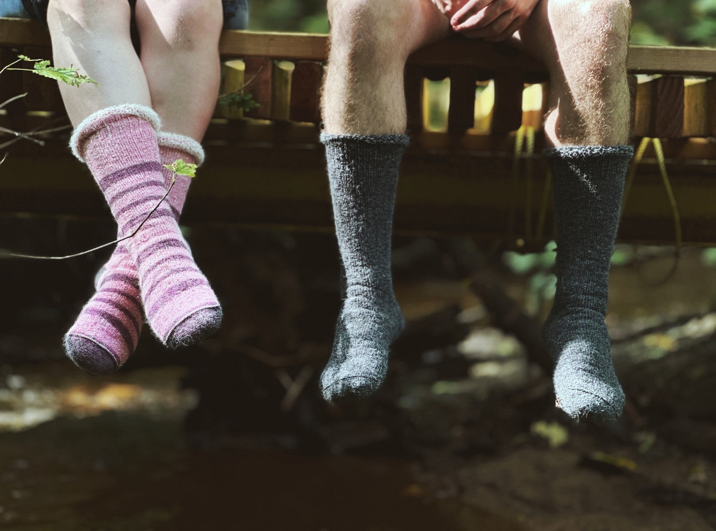 *LARGER size (Men) : Charcoal Grey Alpaca Socks - Long