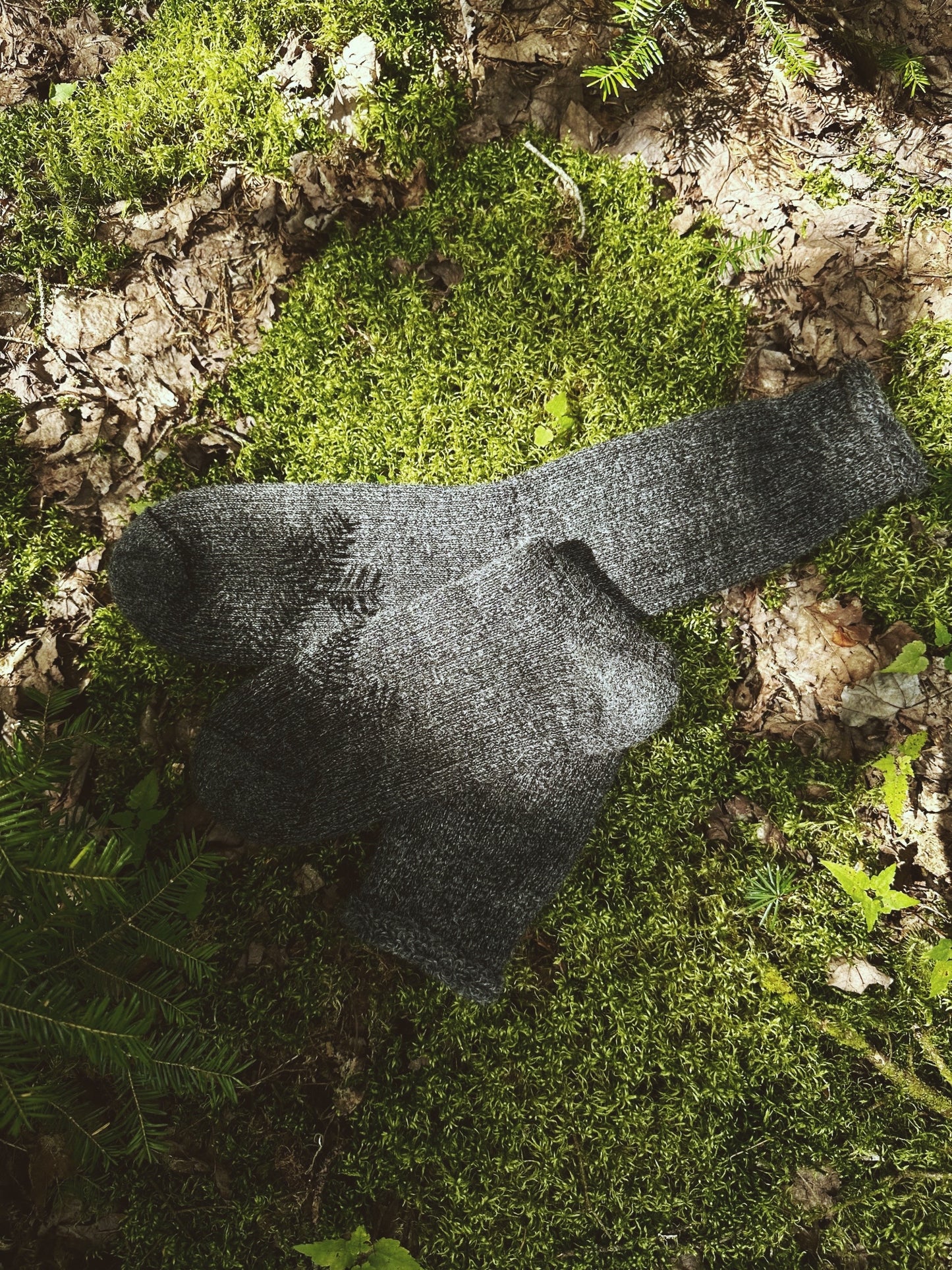 *LARGER size (Men) : Charcoal Grey Alpaca Socks - Long