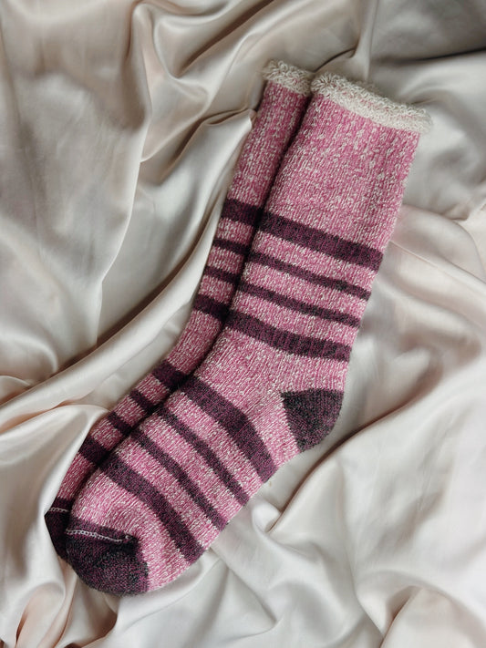 Pink Alpaca Socks - Long