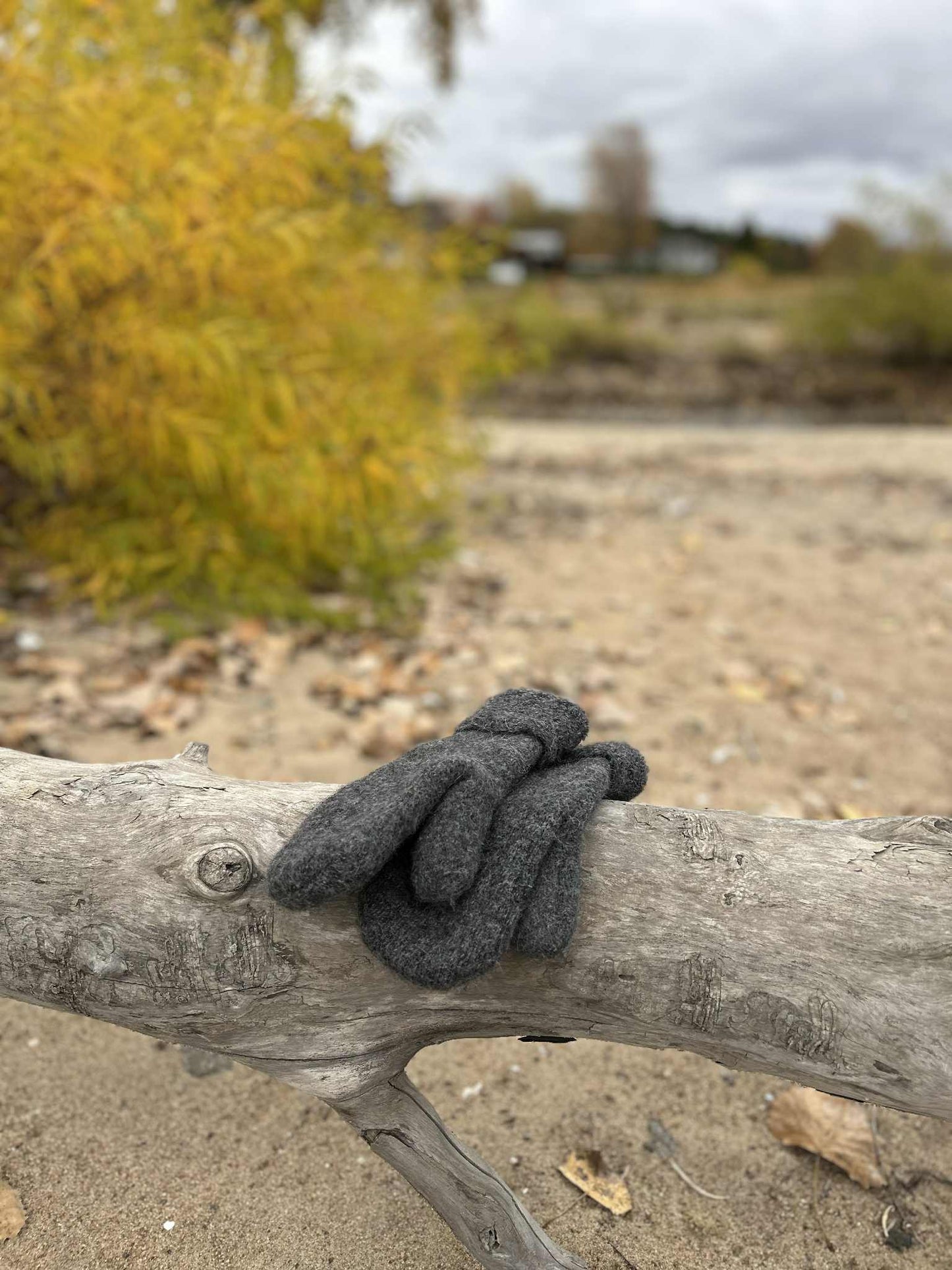 Dark grey alpaca mittens